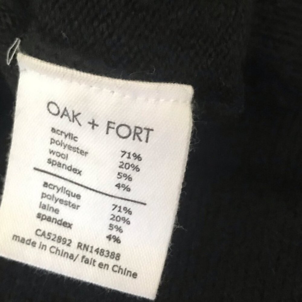 OAK + FORT Oversized Crop Mock Neck Wool Blnd Sweater Knit Turtleneck Boxy Top M - Picture 7 of 14